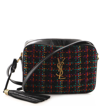 Saint Laurent Lou Camera Bag Matelasse Chevron Tweed and Leather Small
