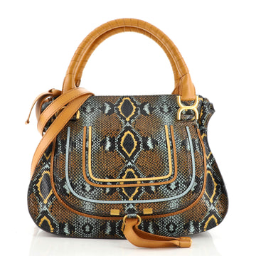 Chloe Marcie Satchel Python Print Calfskin Medium