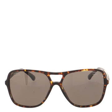 Chanel CC Chain Temple Pilot Sunglasses Acetate with Metal and Leather