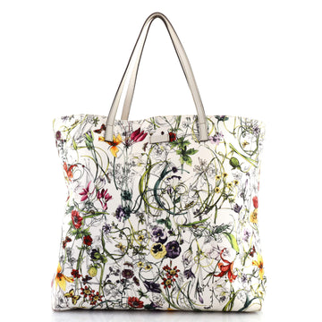 Gucci Open Tote Flora Canvas Tall