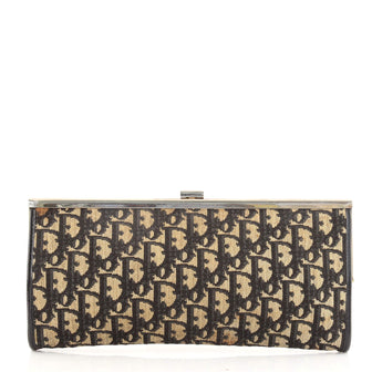 Christian Dior Vintage Frame Clutch Diorissimo Canvas