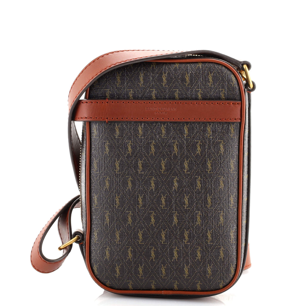 Saint Laurent Le Monogramme Crossbody Pouch Monogram All Over Coated Canvas  and Leather Small Brown 1467871