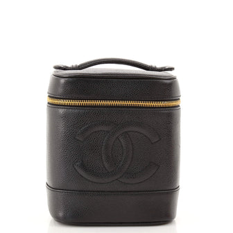 Chanel Vintage Timeless Cosmetic Case Caviar Tall