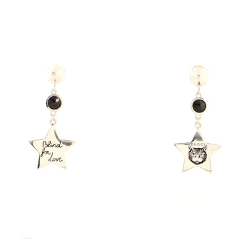 Gucci Blind for Love Star Dangle Earrings Sterling Silver with Cubic Zirconia