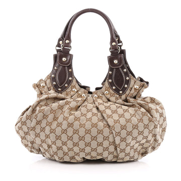 Gucci Pelham Shoulder Bag Studded GG Canvas Medium