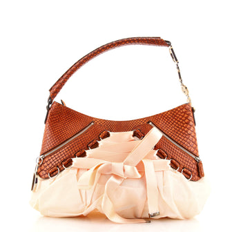 Christian Dior Ballet Corset Hobo Python and Fabric Medium