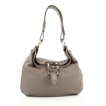 Gucci G Wave Hobo Leather Medium Gray