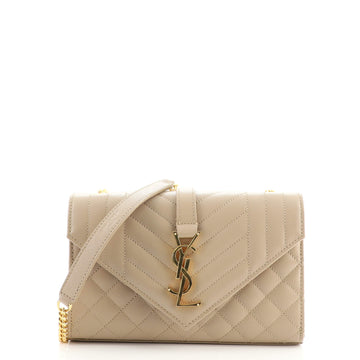 Saint Laurent Classic Monogram Envelope Satchel Mixed Matelasse Leather Small