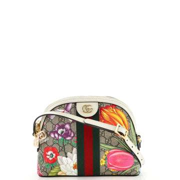 Gucci Ophidia Dome Shoulder Bag Printed GG Coated Canvas Small