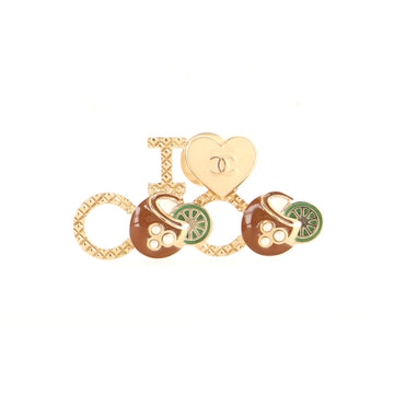 Chanel I Love Coco Brooch Metal with Resin and Faux Pearls