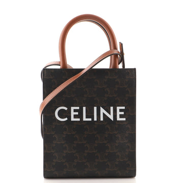 Celine Vertical Cabas Tote Triomphe Coated Canvas Mini