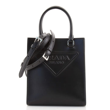 Prada Logo Drill Tote Leather Mini