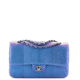 Chanel Classic Double Flap Bag Iridescent Python Medium