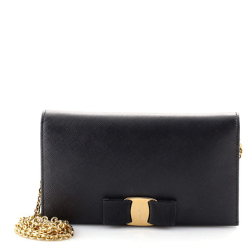 Salvatore Ferragamo Miss Vara Chain Wallet Saffiano Leather
