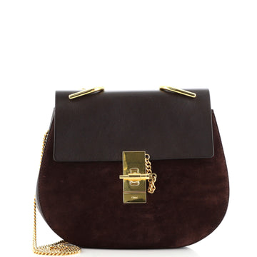 Chloe Drew Crossbody Bag Leather and Suede Small