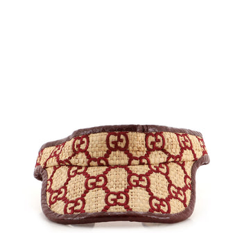 Gucci Visor GG Embroidered Raffia with Elaphe