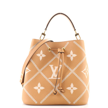 Louis Vuitton NeoNoe Handbag Embroidered Bicolor Monogram Empreinte Giant MM