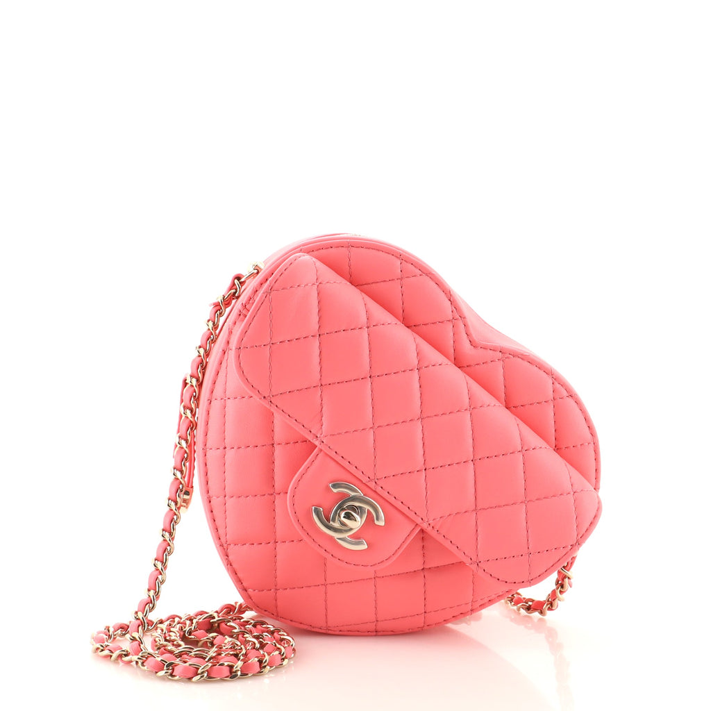 Chanel CC in Love Heart Bag Quilted Lambskin Pink 1470281
