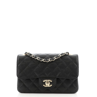 Chanel Classic Single Flap Bag Quilted Caviar Mini