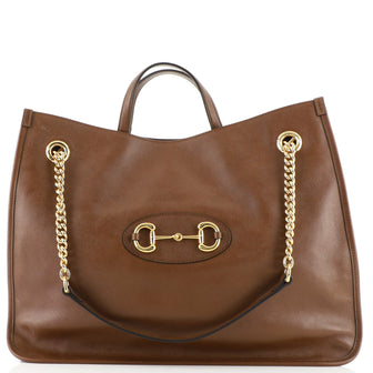 Gucci Horsebit 1955 Chain Tote Leather Large