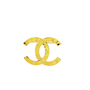 Chanel CC Paris Button Brooch Metal