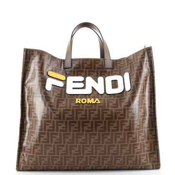 Fendi Mania Logo Shopper Tote Zucca Coated Canvas XL