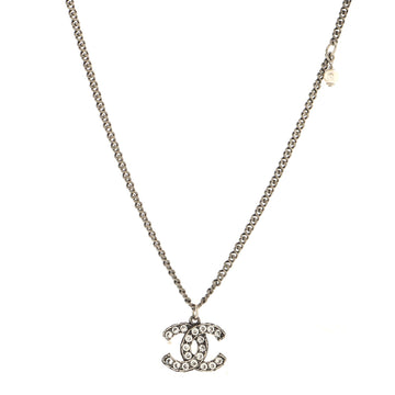 Chanel CC Pendant Necklace Metal with Crystals and Faux Pearls