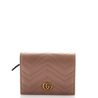 Gucci GG Marmont Flap Card Case Matelasse Leather