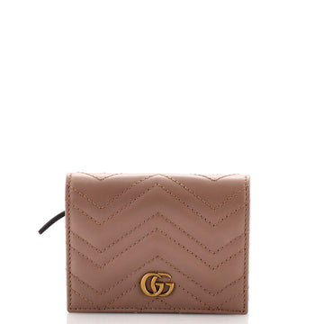 Gucci GG Marmont Flap Card Case Matelasse Leather