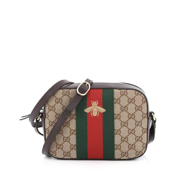 Gucci Bee Web Camera Bag GG Canvas