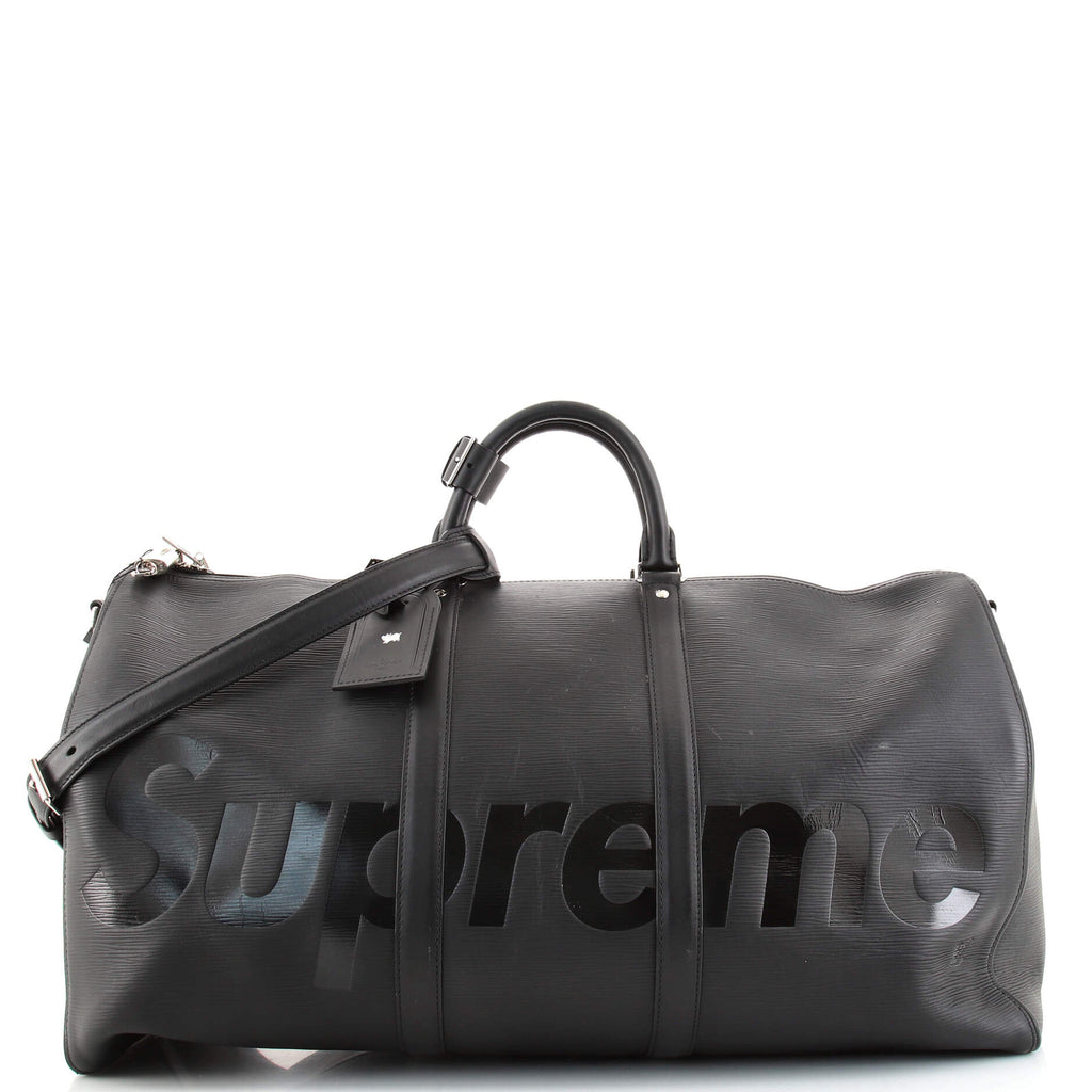 Louis Vuitton Keepall Bandouliere 55 Supreme Black Epi Weekend Travel Duffle  Bag