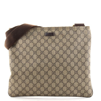 Gucci Zip Top Messenger Bag GG Coated Canvas Large