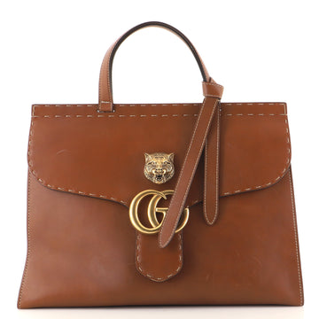 Gucci GG Marmont Animalier Top Handle Bag Leather Medium