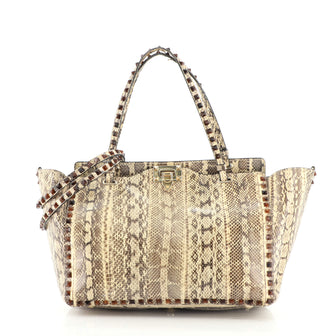 Valentino Rockstud Tote Python Large