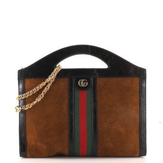 Gucci Ophidia Cut Out Handle Bag Suede Medium