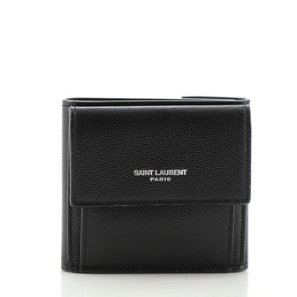 Saint Laurent Logo Trifold Wallet Leather Compact