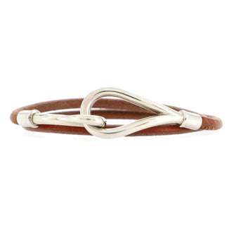 Hermes Jumbo Hook Double Tour Bracelet Leather and Metal
