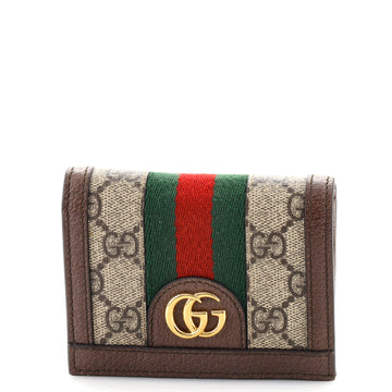 Gucci Ophidia Flap Card Case GG Coated Canvas
