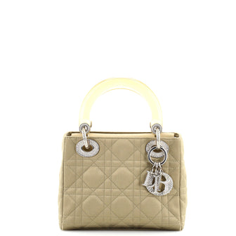 Christian Dior Vintage Lady Dior Bag	 Cannage Quilt Satin and Resin with Crystal Charms Mini