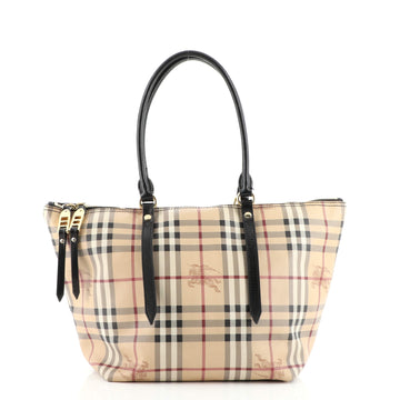 Burberry Salisbury Tote Haymarket Coated Canvas Small