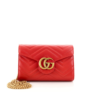 Gucci GG Marmont Chain Wallet Matelasse Leather Mini
