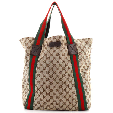 Gucci Original Web Tote GG Canvas Tall
