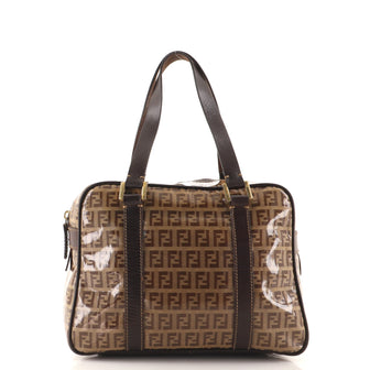 Fendi Vintage Boston Bag Zucchino Coated Canvas Small