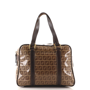 Fendi Vintage Boston Bag Zucchino Coated Canvas Small