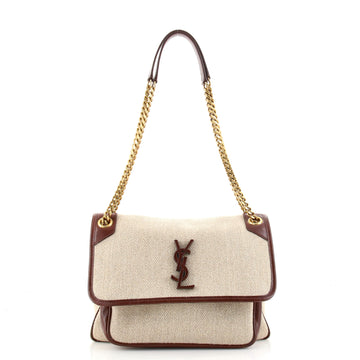 Saint Laurent Niki Chain Flap Bag Canvas Medium