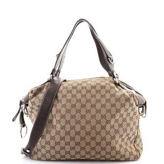 Gucci Icon Bit Top Handle Bag GG Canvas Large