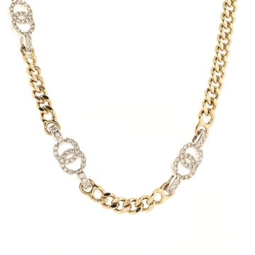 Chanel CC Link Choker Necklace Metal with Crystals