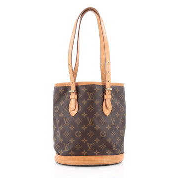 Louis Vuitton Petit Bucket Bag Monogram Canvas Brown
