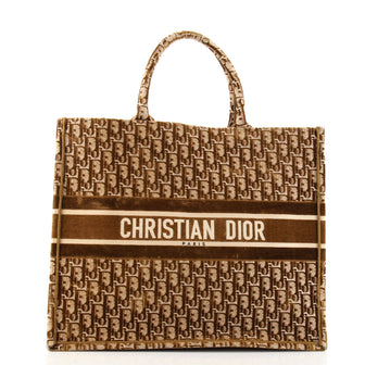 Christian Dior Book Tote Oblique Velvet Large