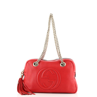 Gucci Soho Chain Zip Shoulder Bag Leather Small